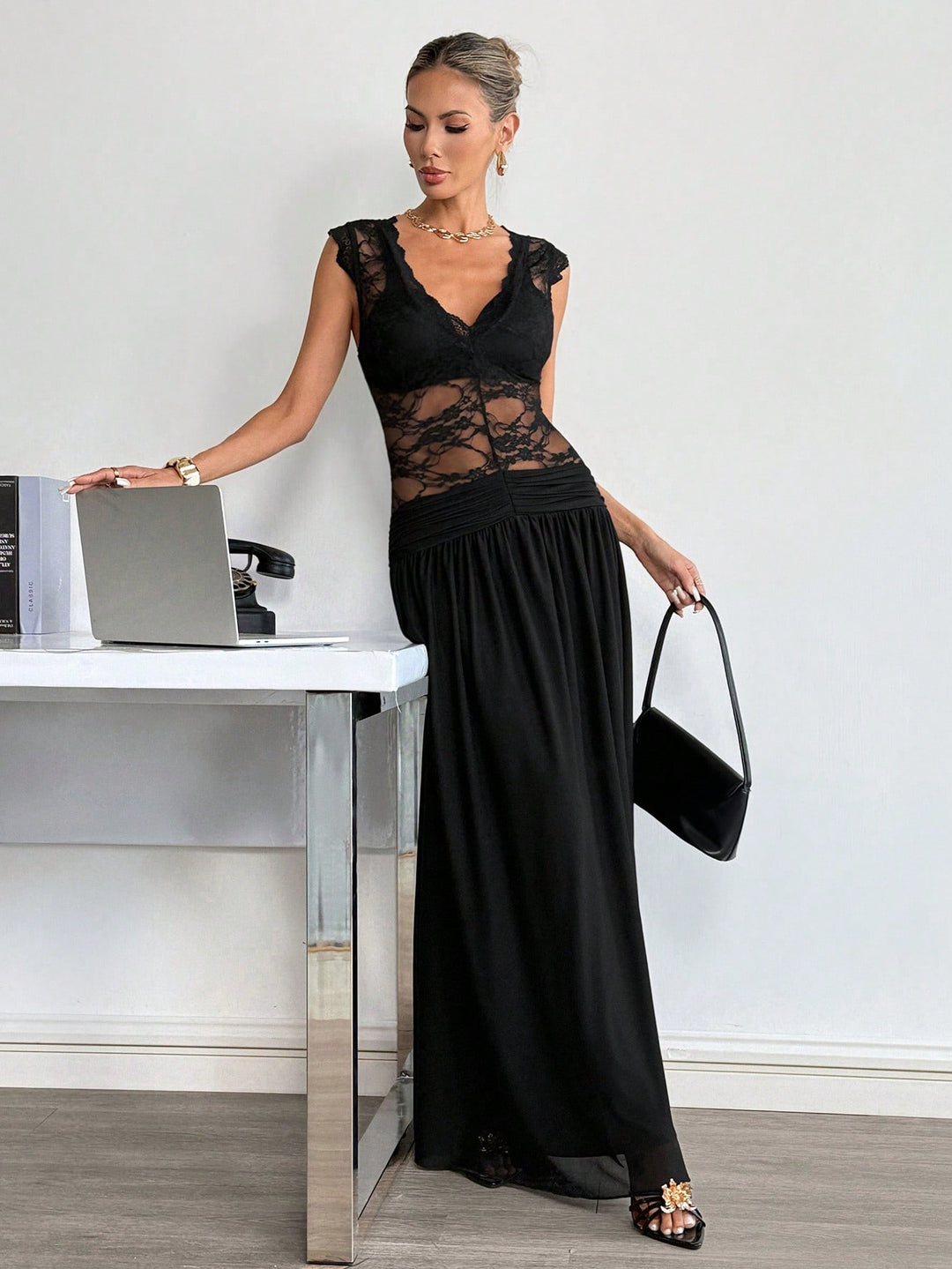 Rochie maxi SHEIN, negru