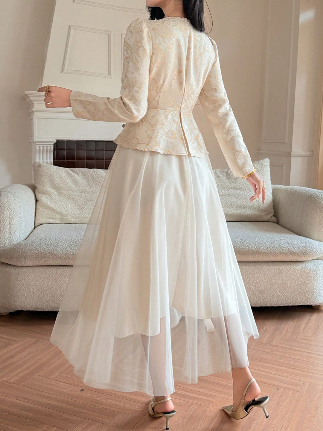 SHEIN maxi ruha, bézs