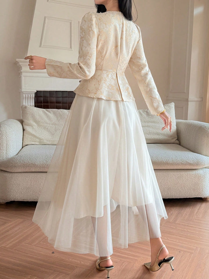 SHEIN maxi ruha, bézs