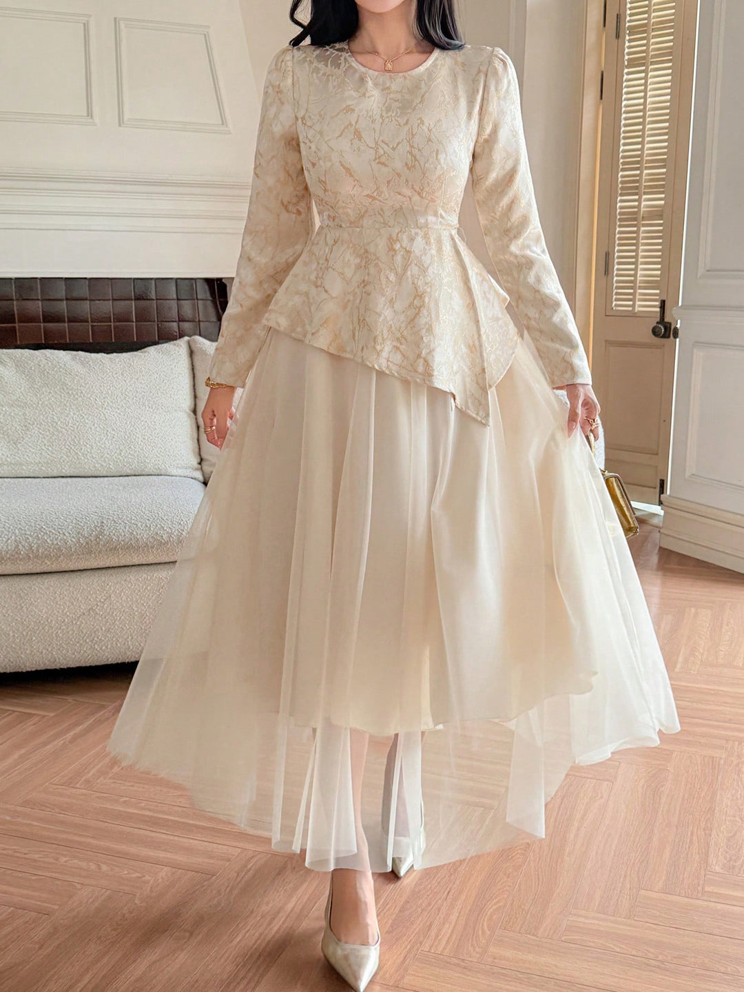 SHEIN maxi ruha, bézs