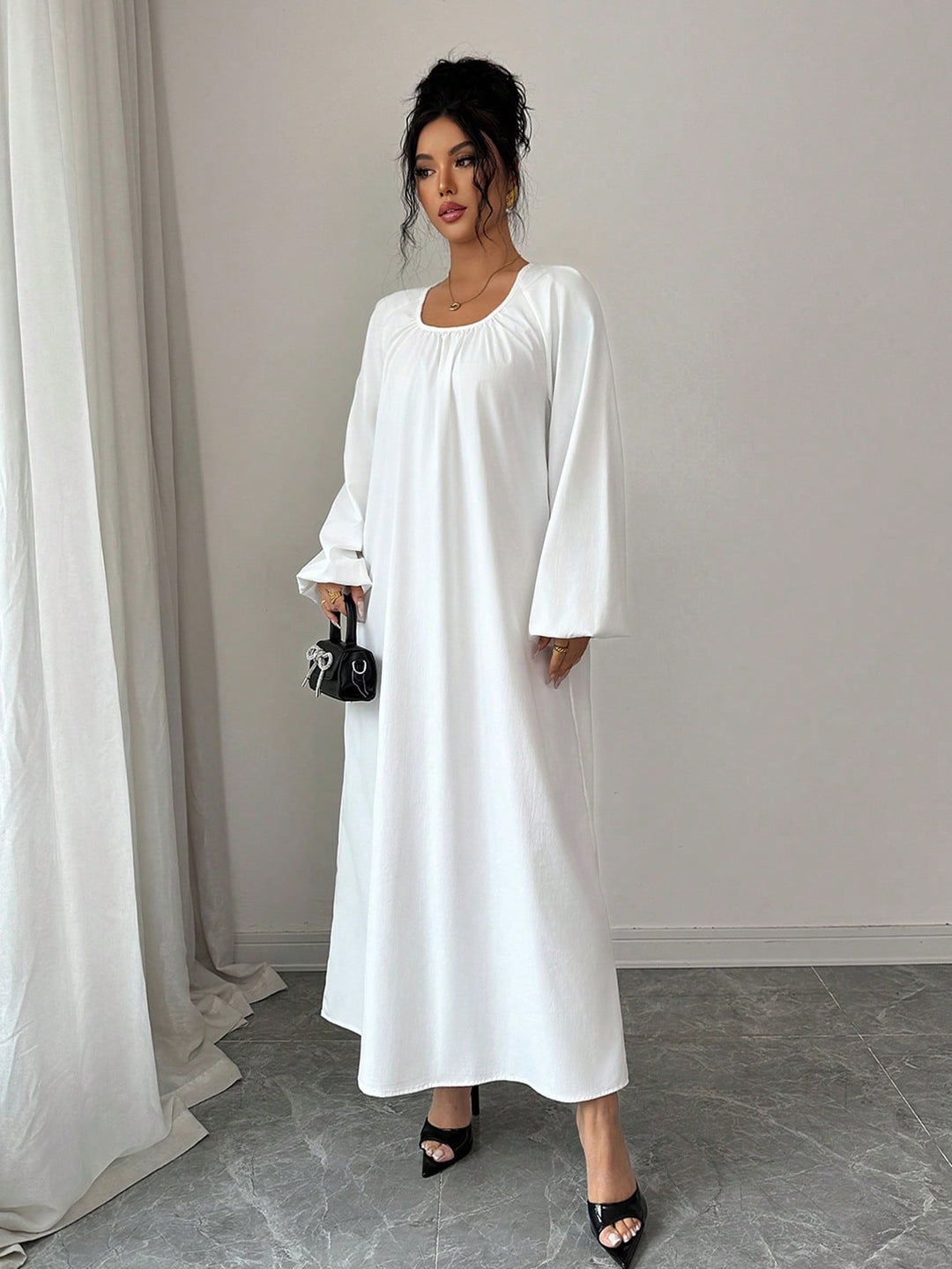 SHEIN maxi ruha, fehér