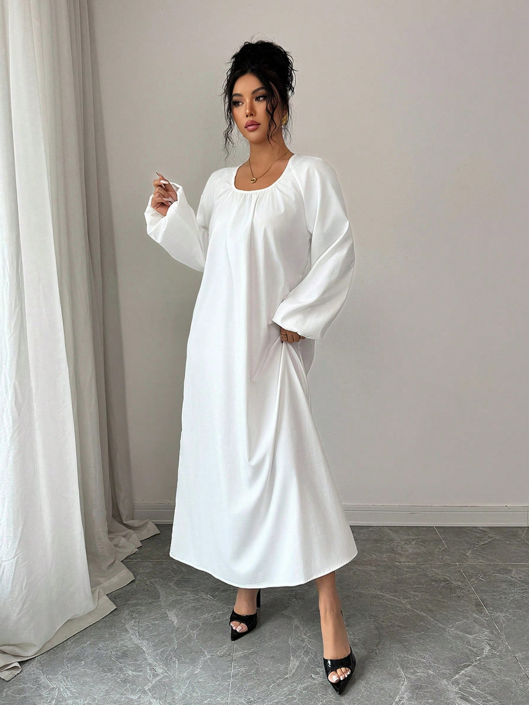 SHEIN maxi ruha, fehér