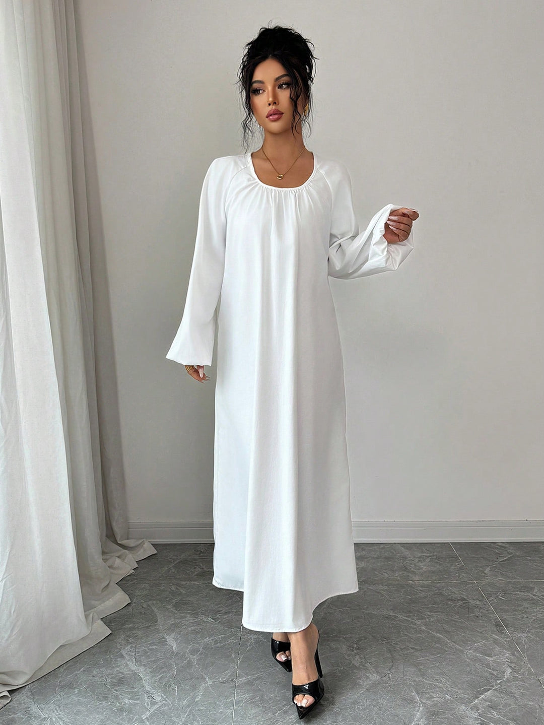 SHEIN maxi ruha, fehér