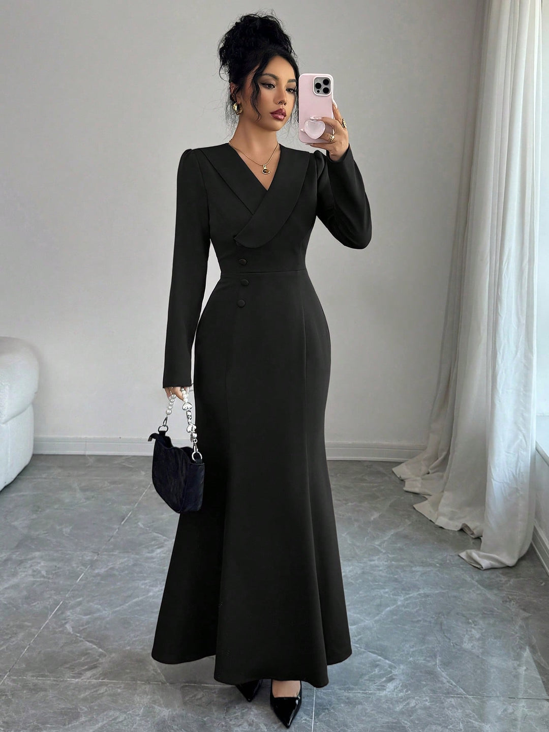 Rochie maxi SHEIN, negru