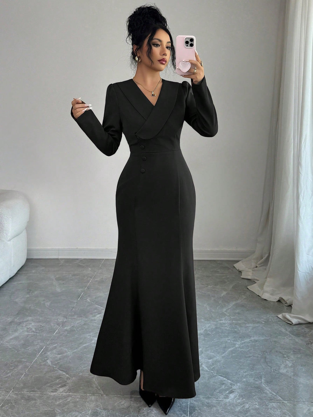 Rochie maxi SHEIN, negru