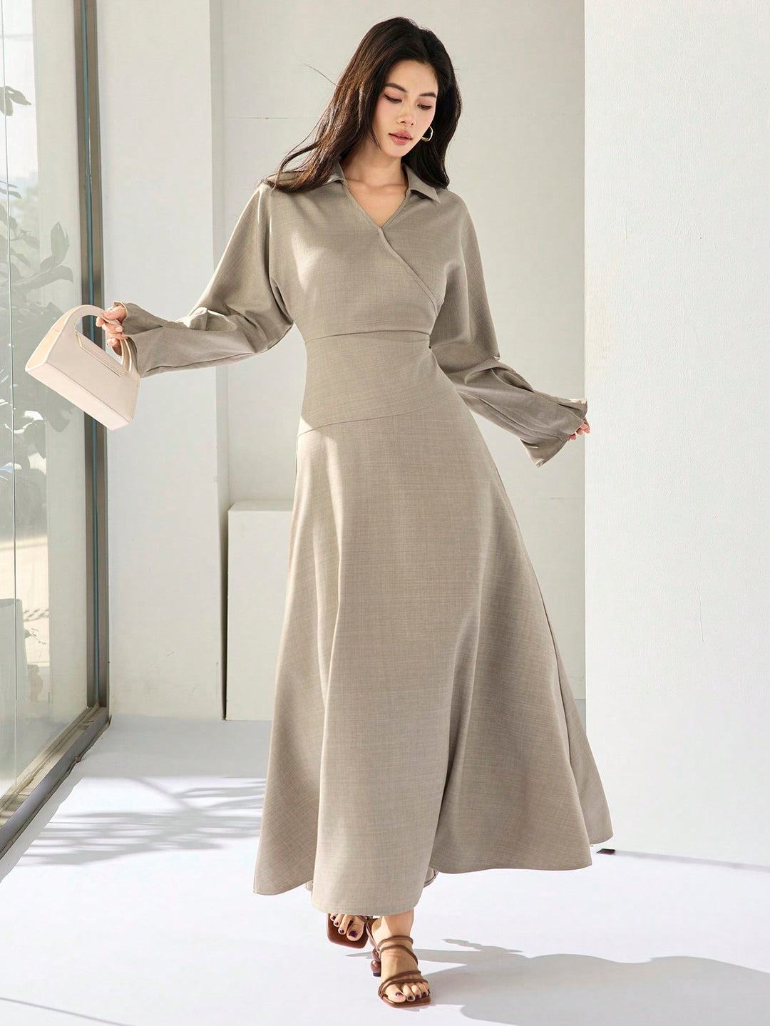 Rochie maxi SHEIN, kaki