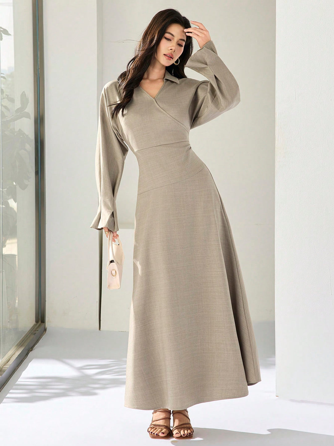Rochie maxi SHEIN, kaki