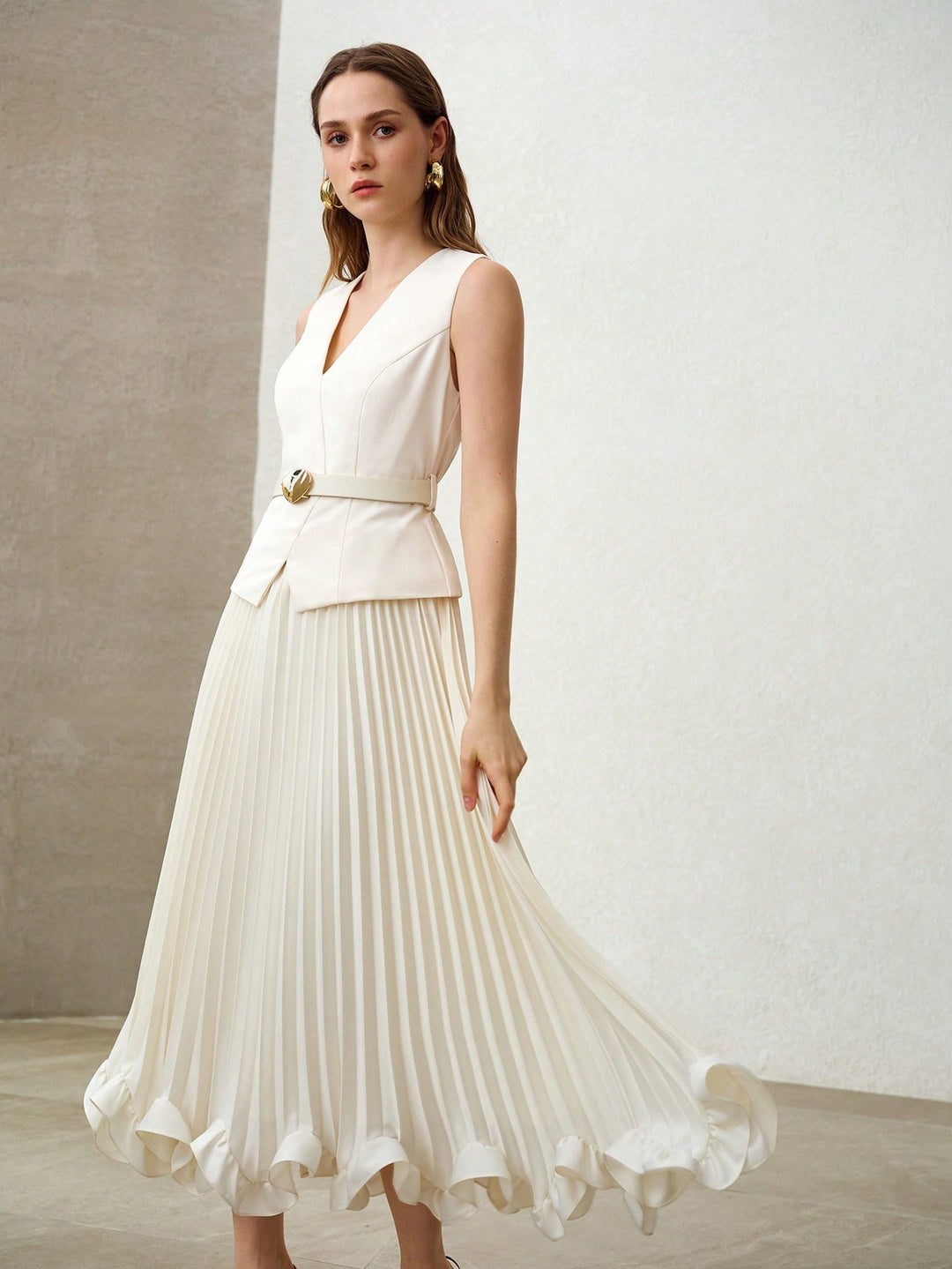 Rochie maxi SHEIN, bej