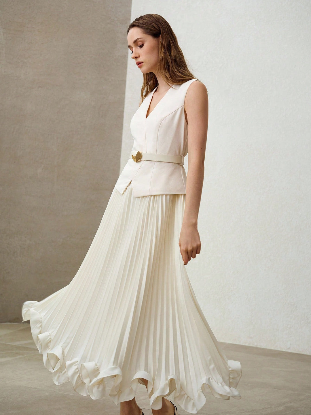 Rochie maxi SHEIN, bej