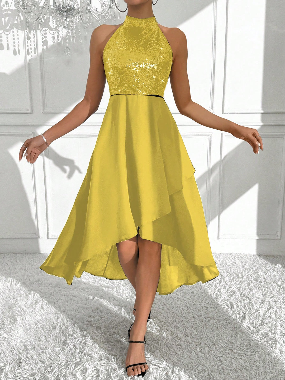 Rochie midi SHEIN, galben