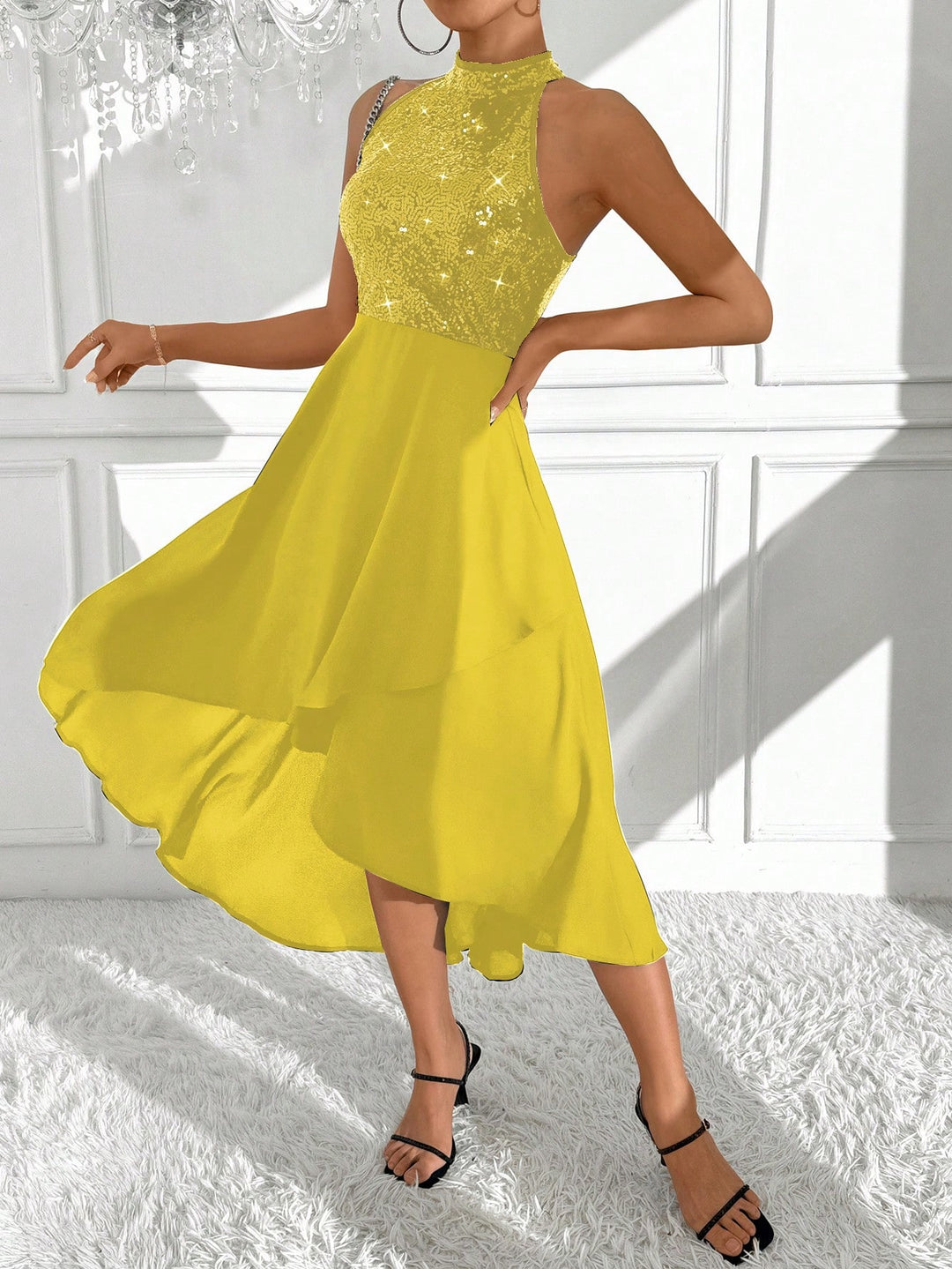 Rochie midi SHEIN, galben