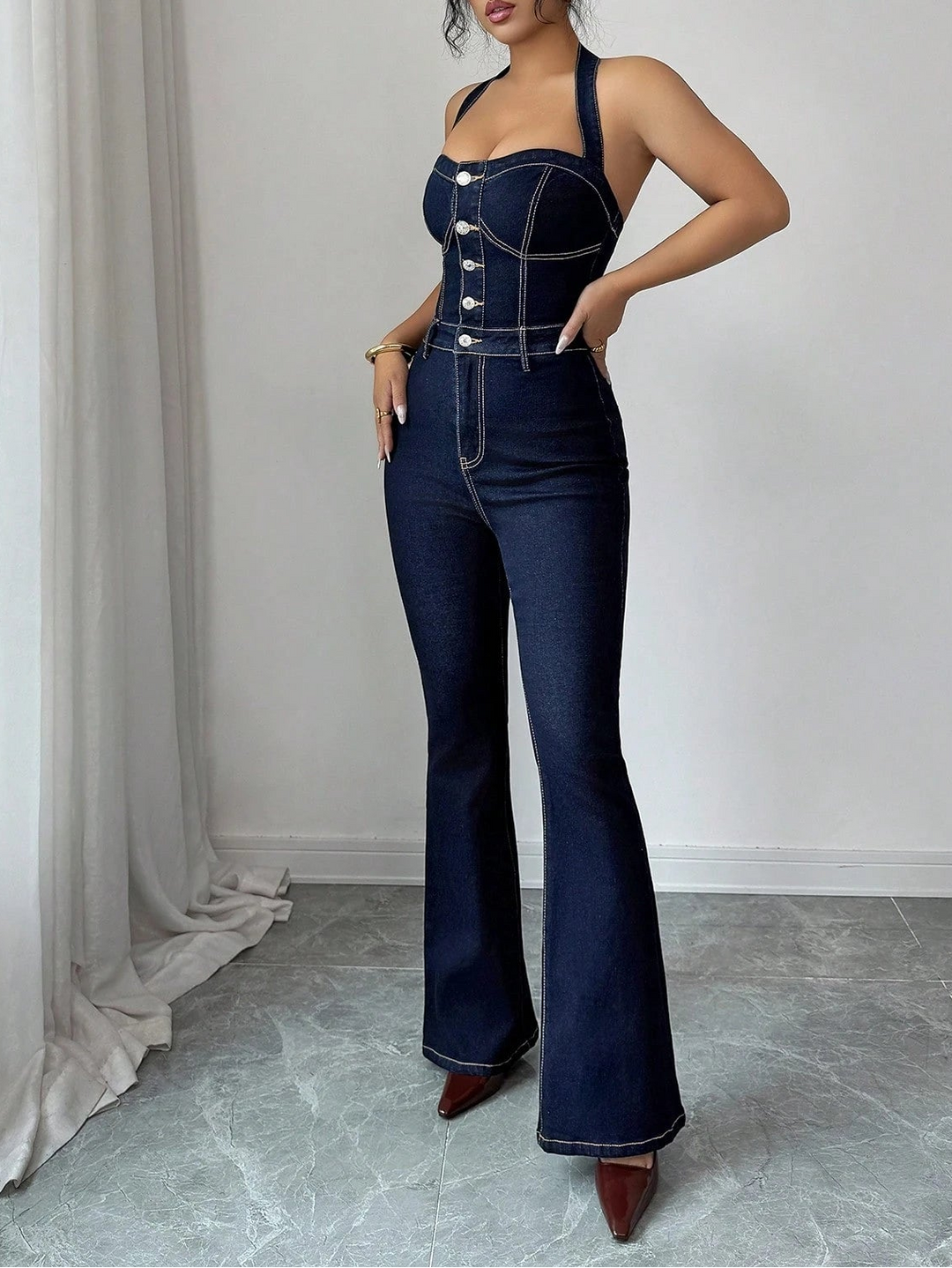 SHEIN hosszú overál, kék
