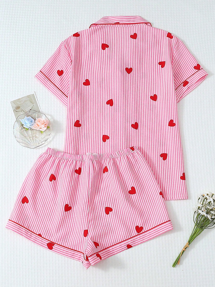 Shein Curve+ pizsamaszett, többszínű