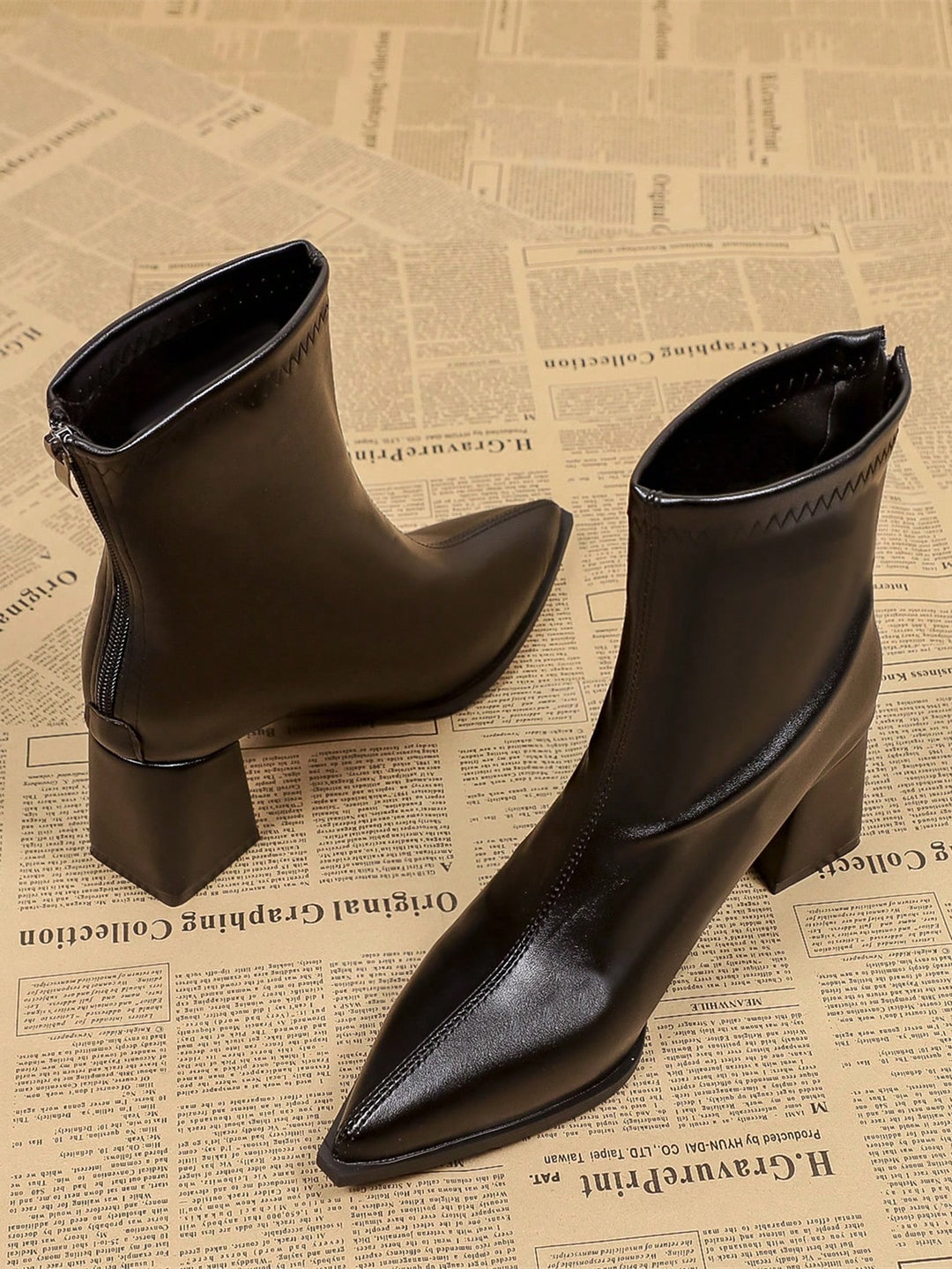 Botine cu toc SHEIN, negru