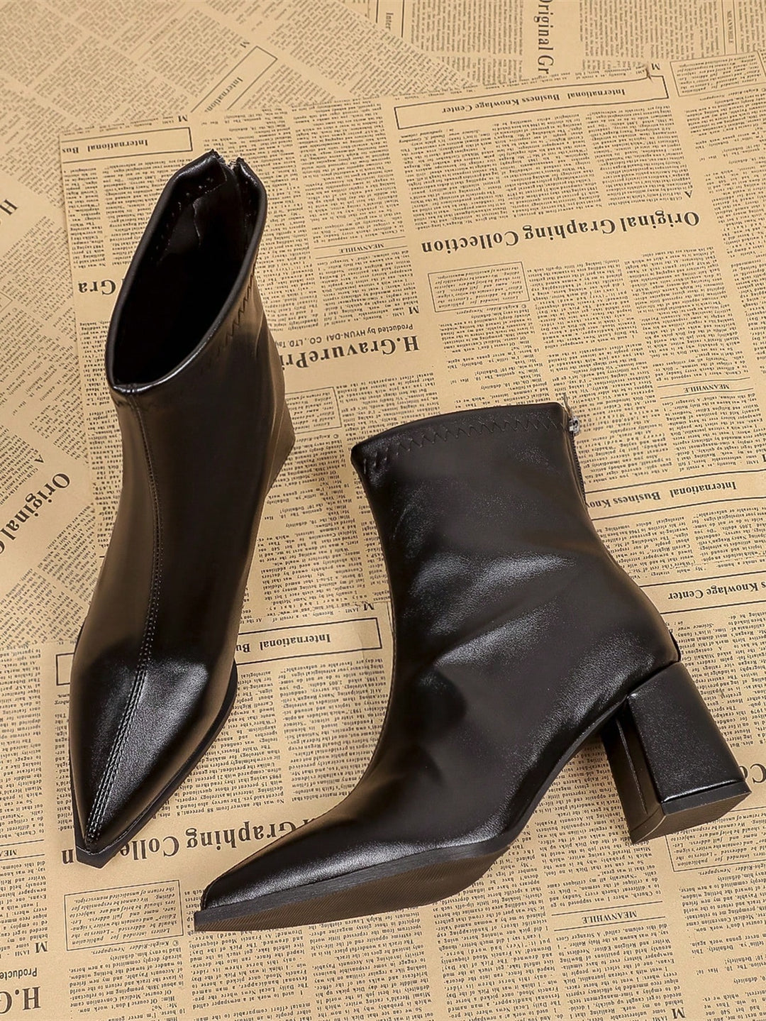 Botine cu toc SHEIN, negru