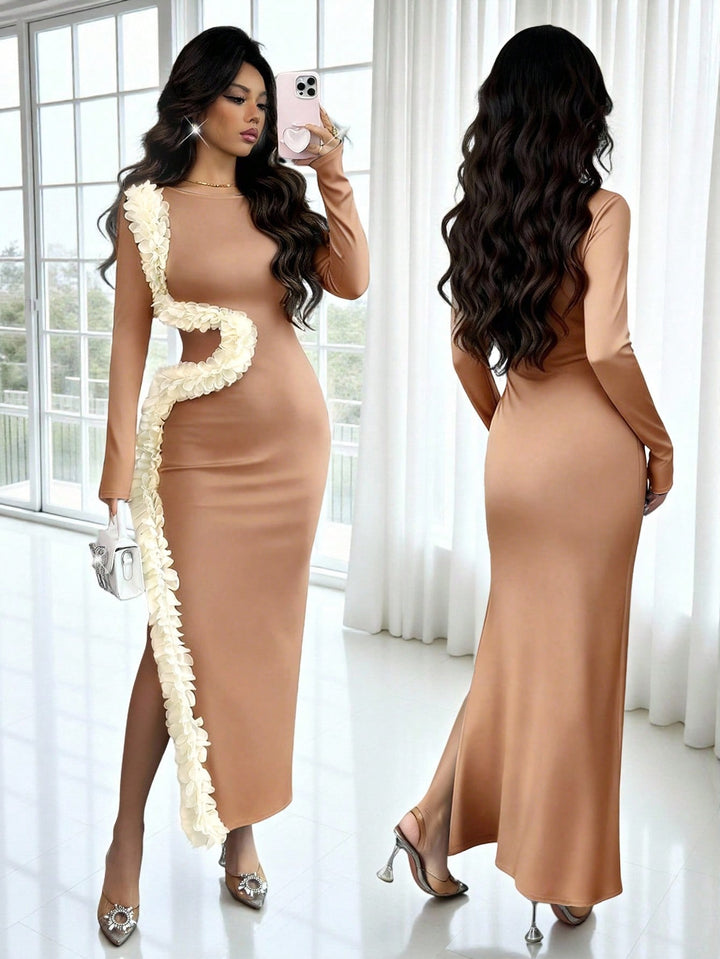 Rochie maxi SHEIN, kaki