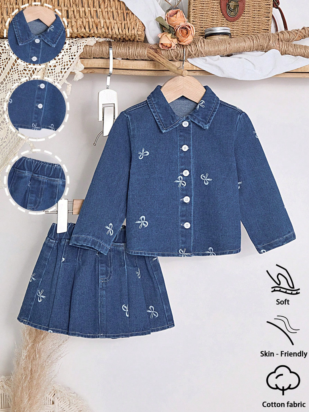 Set rochie cu bluză denim SHEIN, albastru