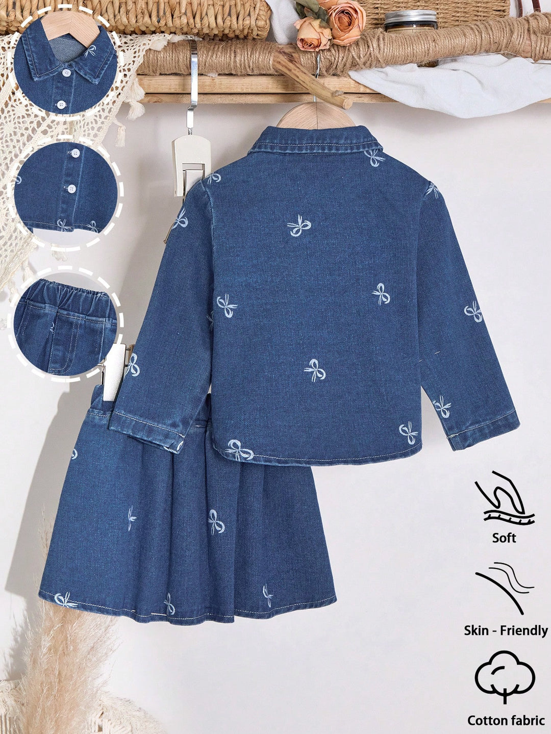 Set rochie cu bluză denim SHEIN, albastru