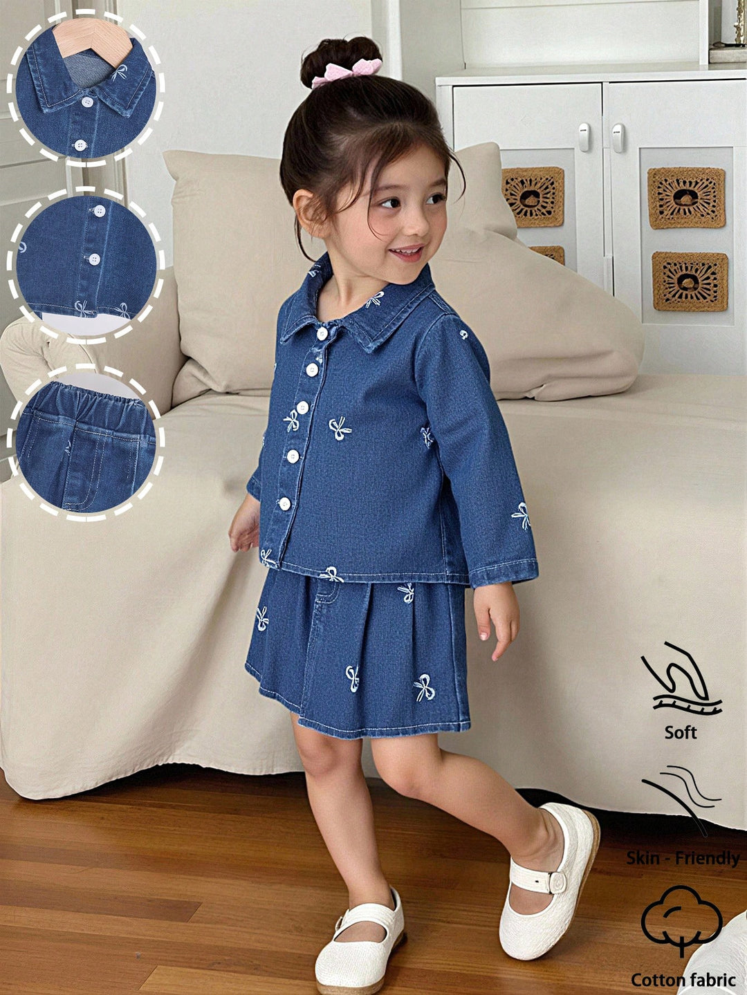 Set rochie cu bluză denim SHEIN, albastru