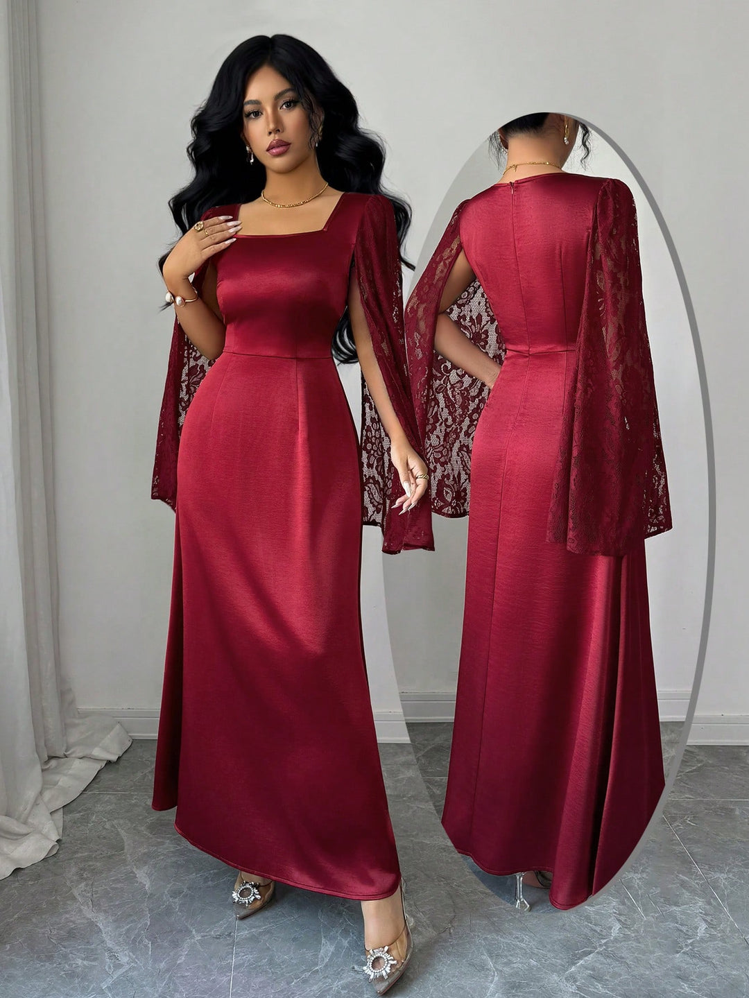 Rochie maxi SHEIN, vișiniu