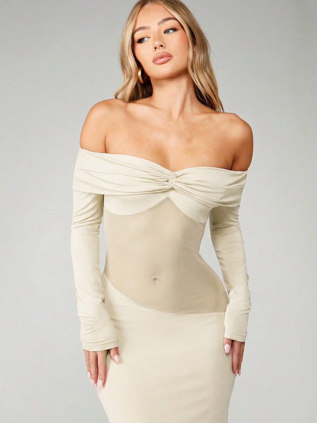 Rochie maxi SHEIN, crem