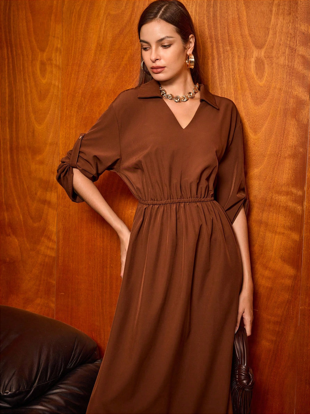 Rochie maxi SHEIN, maro