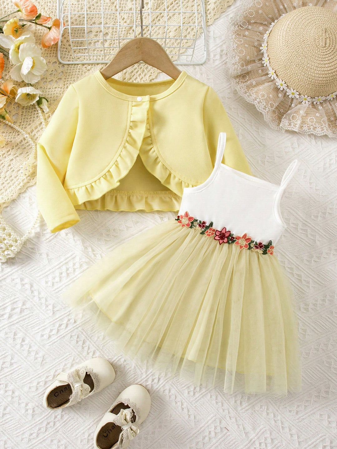 Set rochie și cardigan SHEIN, galben