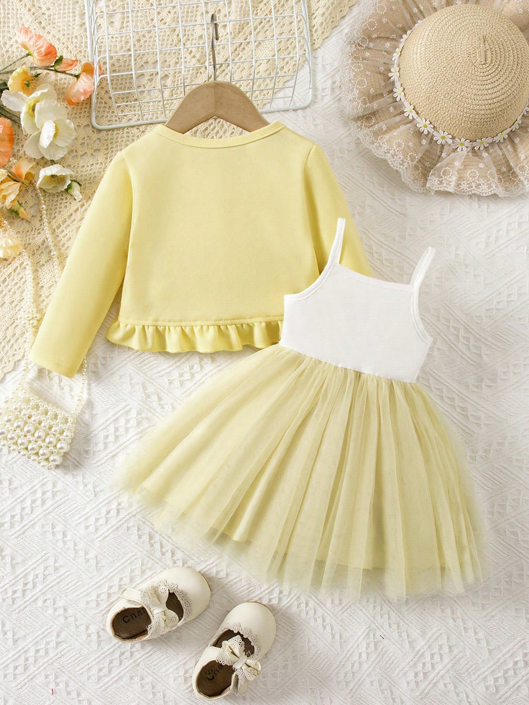 Set rochie și cardigan SHEIN, galben