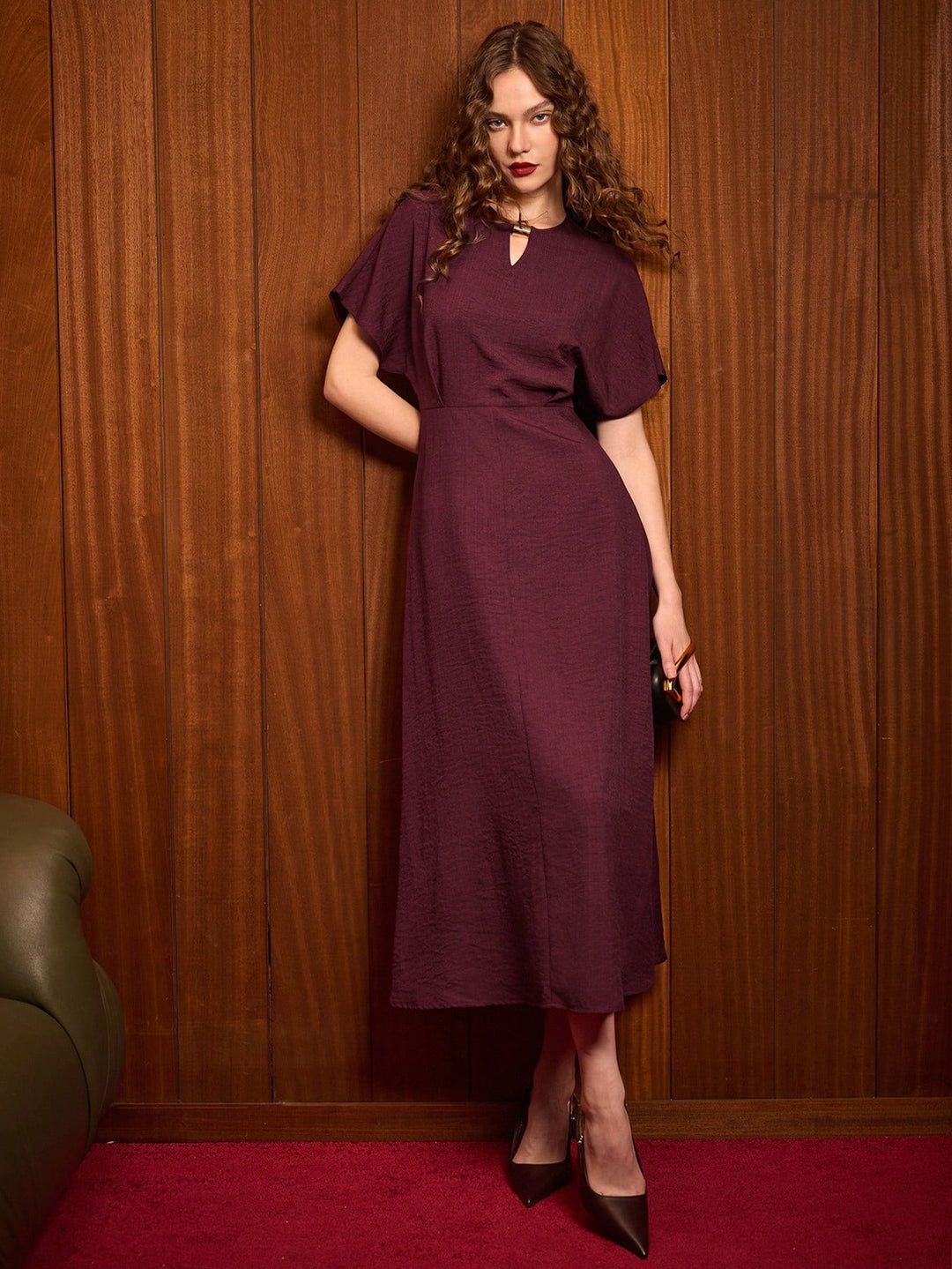 Rochie maxi SHEIN, vișiniu