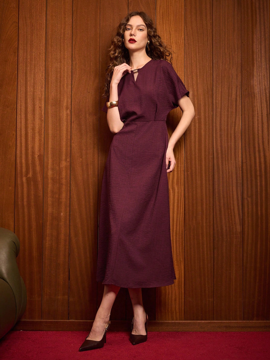 Rochie maxi SHEIN, vișiniu