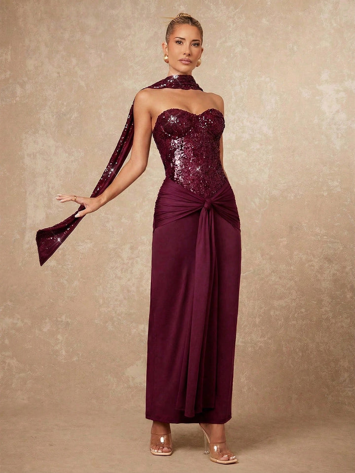 Rochie maxi SHEIN, vișiniu