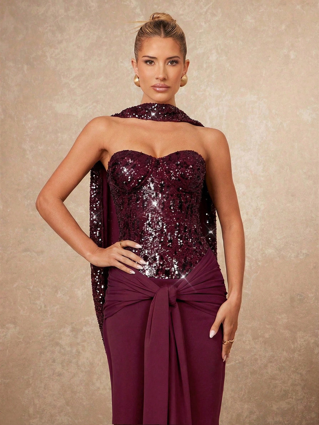 Rochie maxi SHEIN, vișiniu