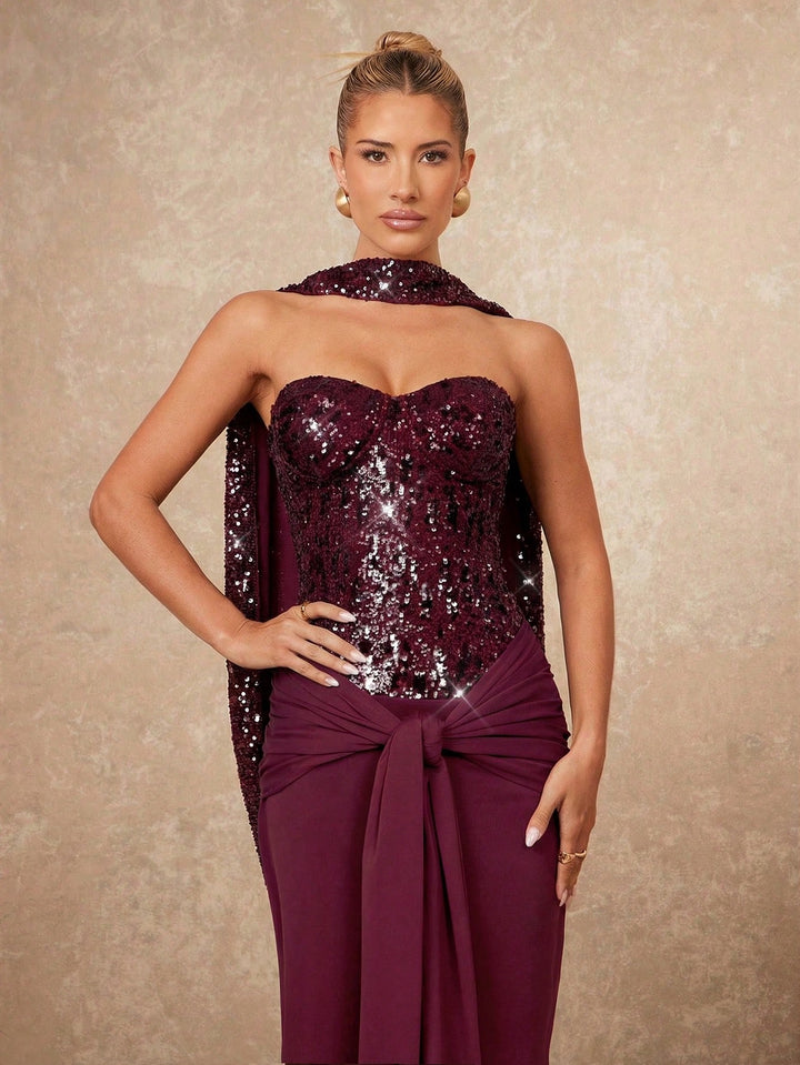 Rochie maxi SHEIN, vișiniu