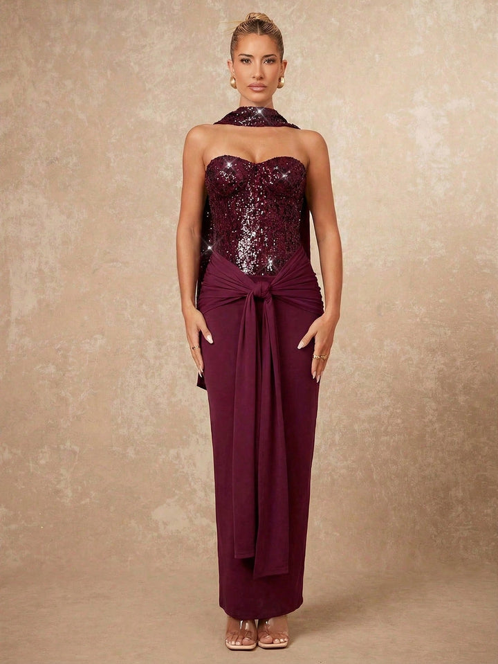 Rochie maxi SHEIN, vișiniu