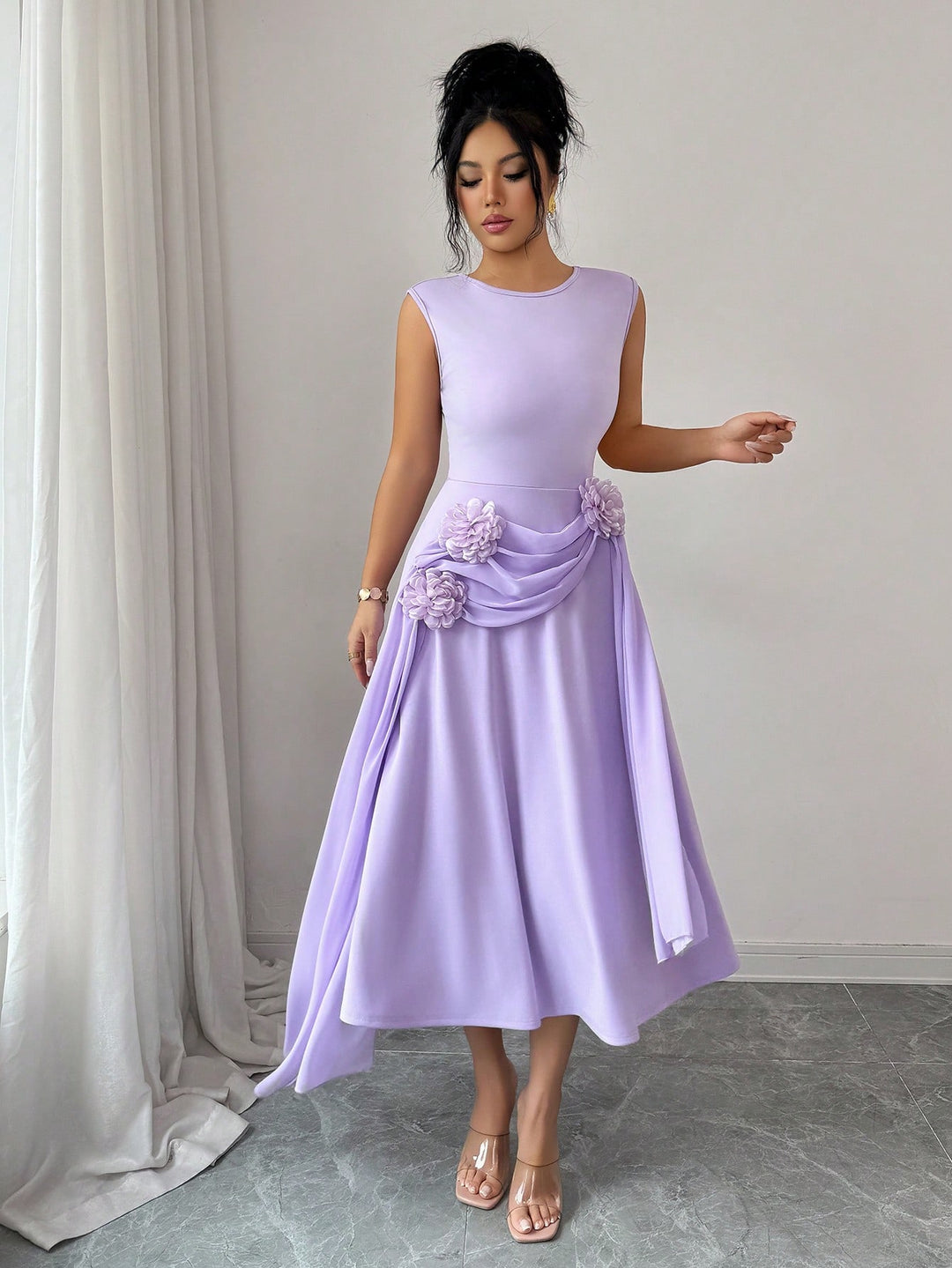 SHEIN midi ruha, lila