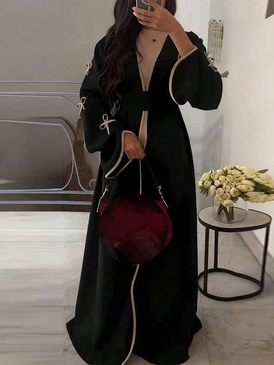 Set caftan și jalabiya SHEIN, negru