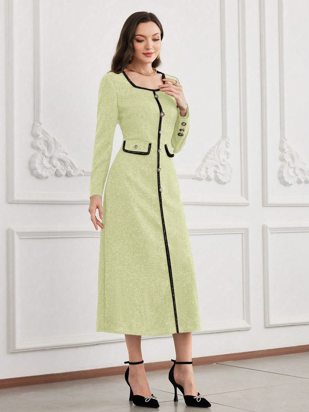 Rochie midi SHEIN, galben