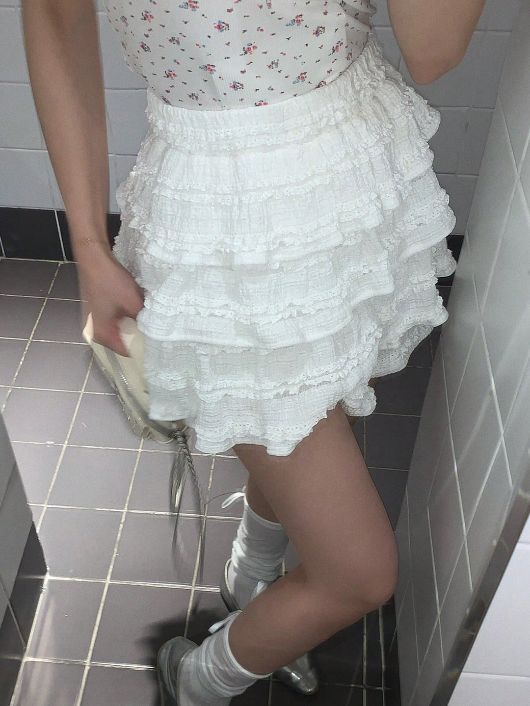 Pantaloni scurți SHEIN, alb
