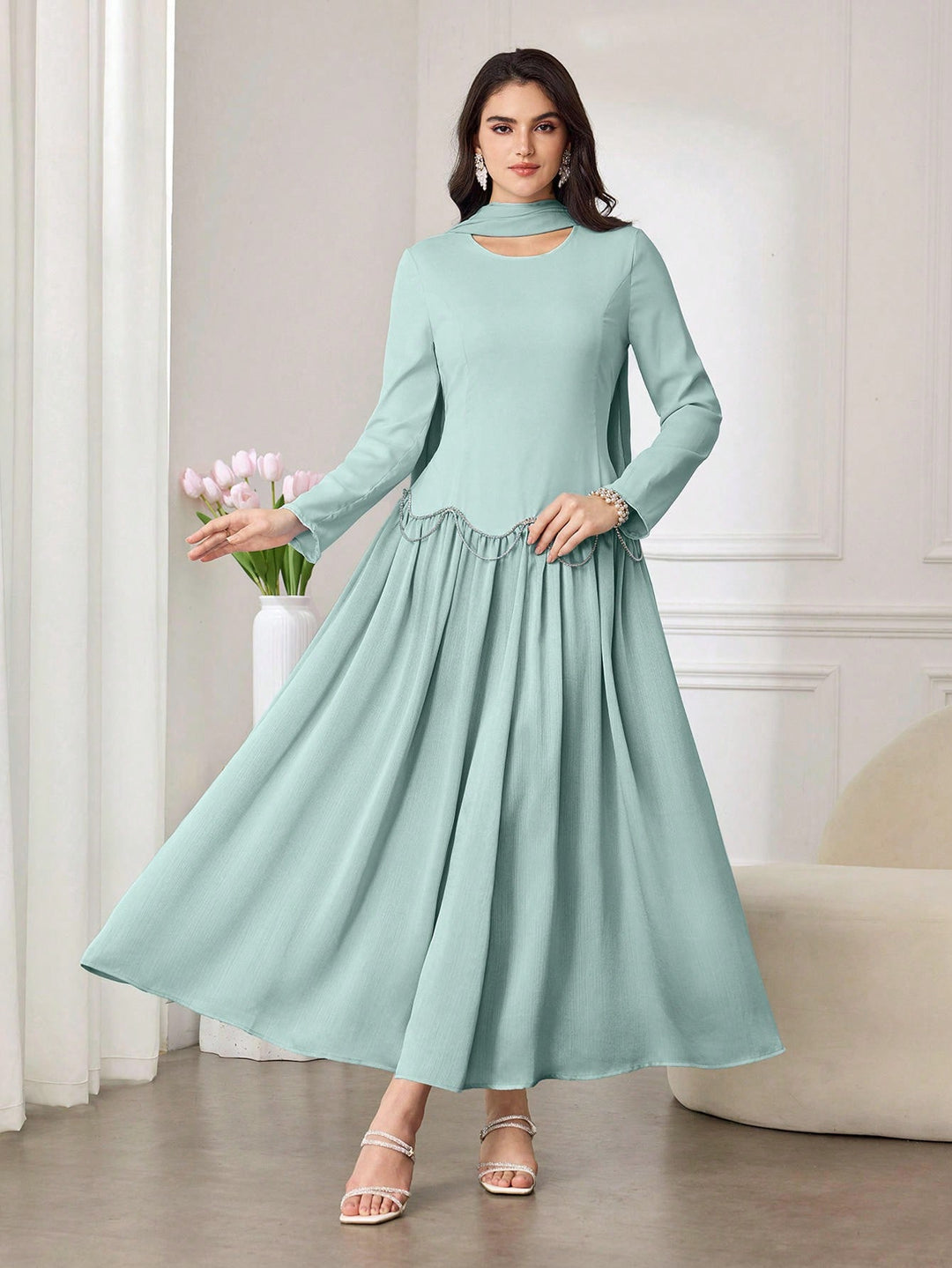 Rochie maxi SHEIN, verde