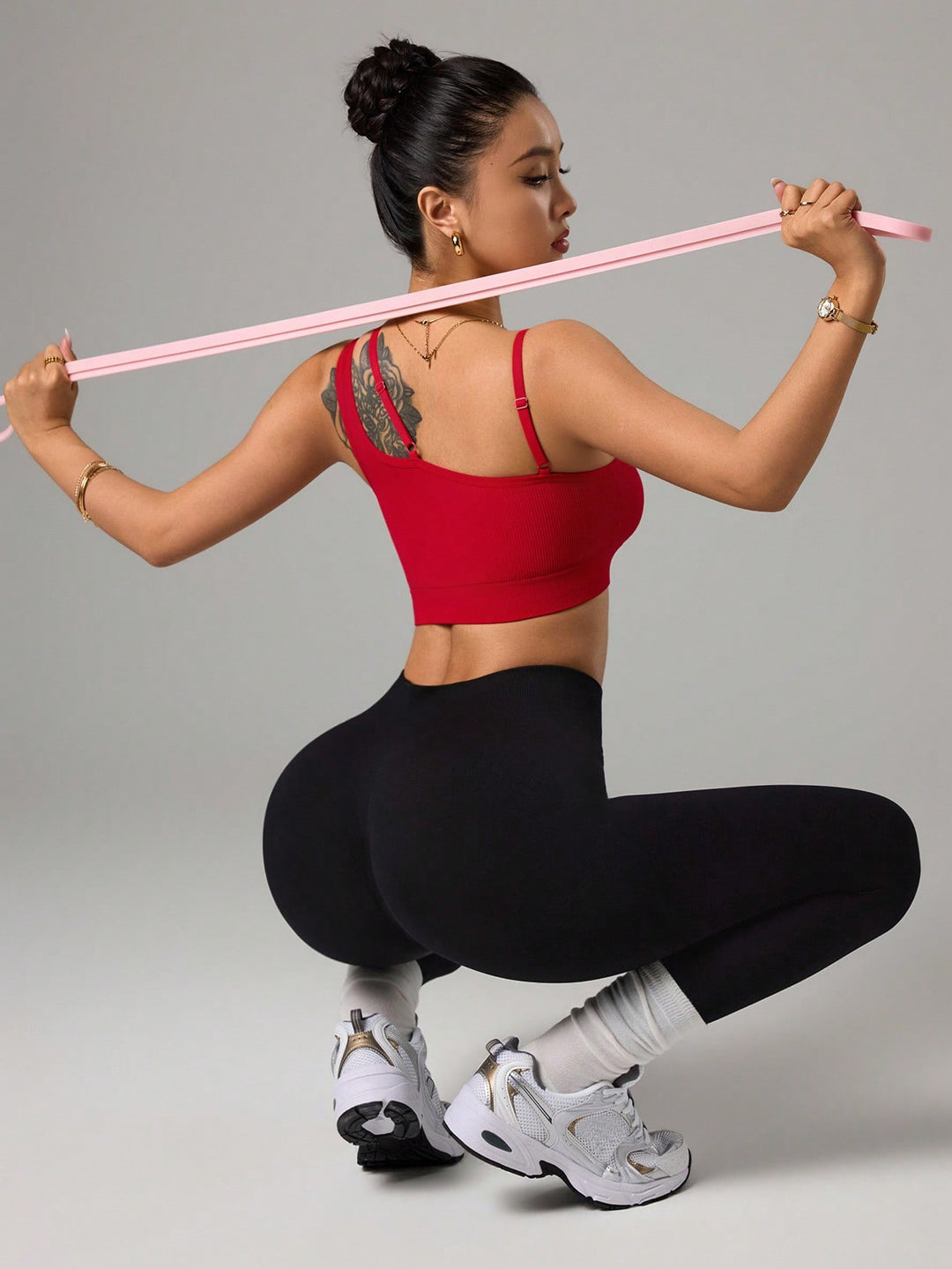SHEIN sportmelltartó, bordó