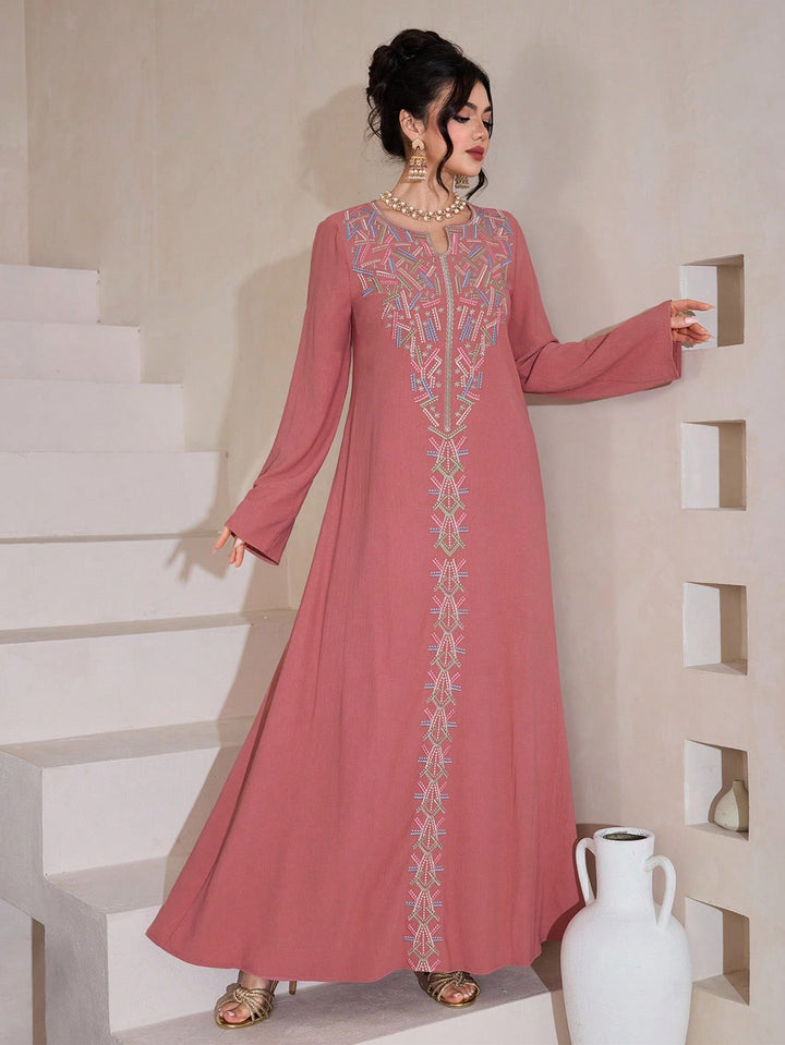 Set caftan și jalabiya SHEIN, roz