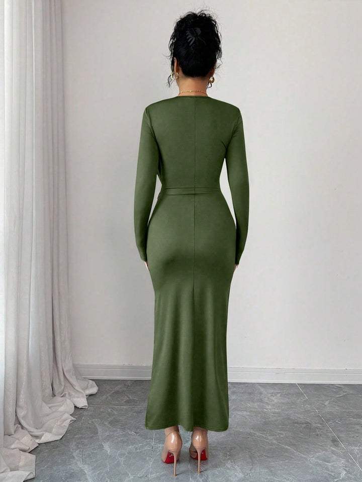 Rochie maxi SHEIN, kaki