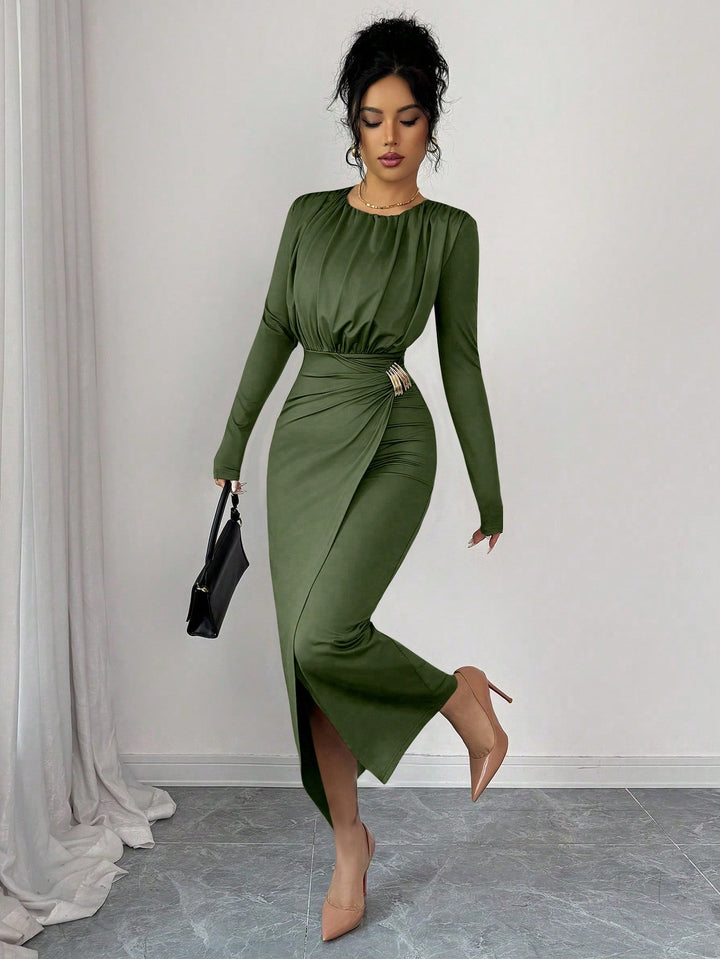 Rochie maxi SHEIN, kaki
