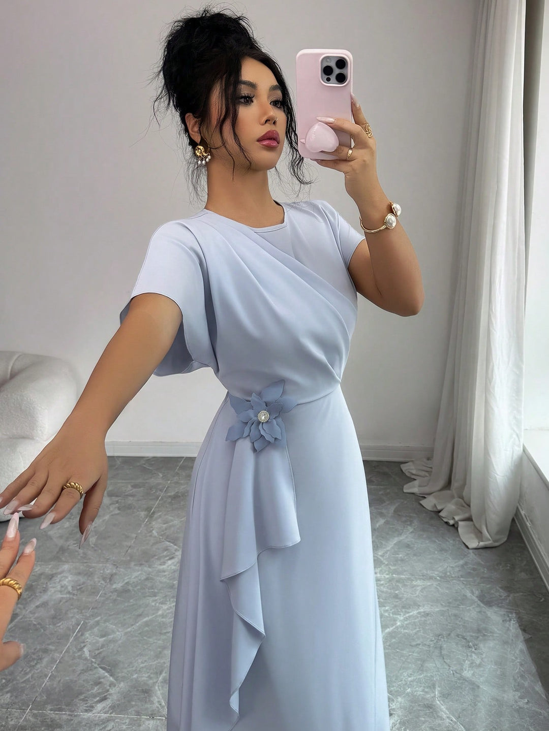 SHEIN maxi ruha, kék