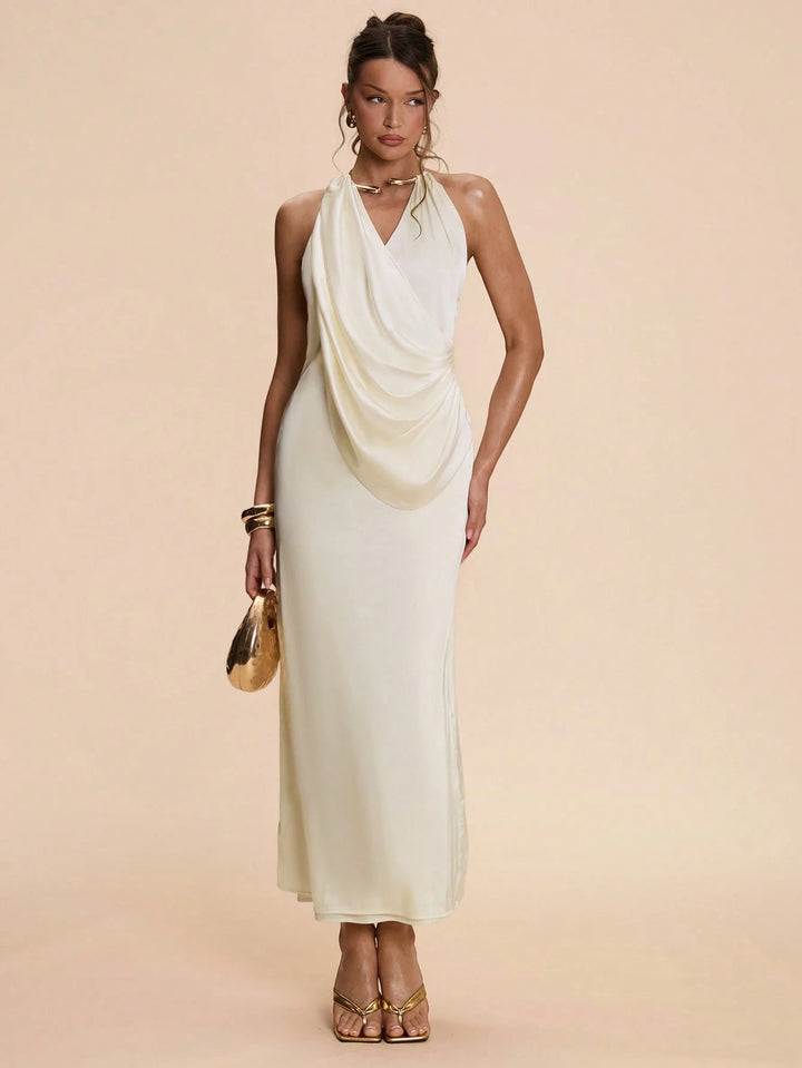 Rochie maxi SHEIN, crem