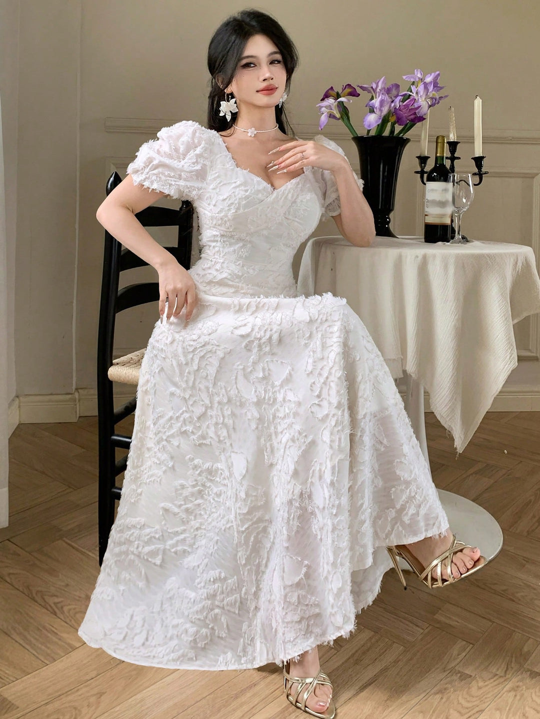 Rochie maxi SHEIN, alb