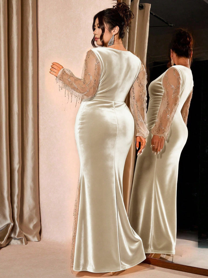 Rochie de ocazie SHEIN, crem