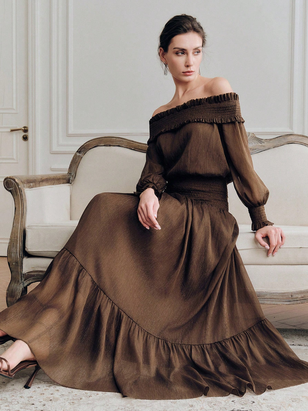 Rochie maxi SHEIN, maro