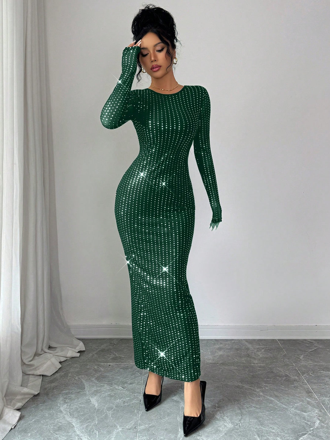 Rochie midi SHEIN, verde