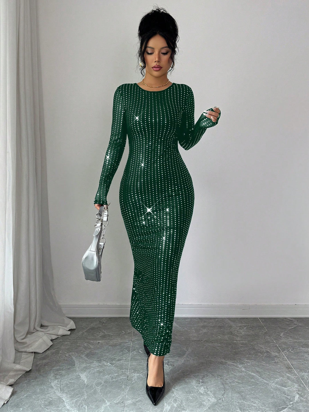 Rochie midi SHEIN, verde